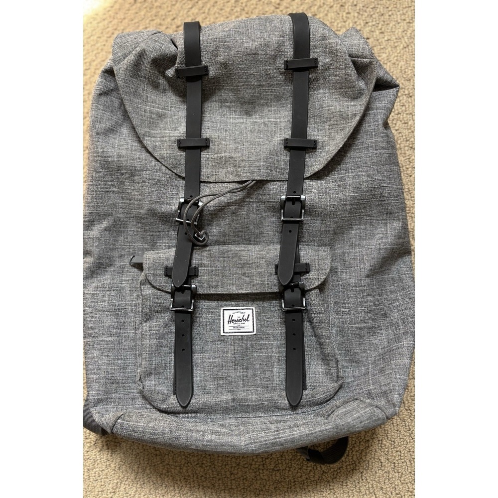 Herschel Little America Laptop Backpack, Raven Crosshatch/ Black Rubber
